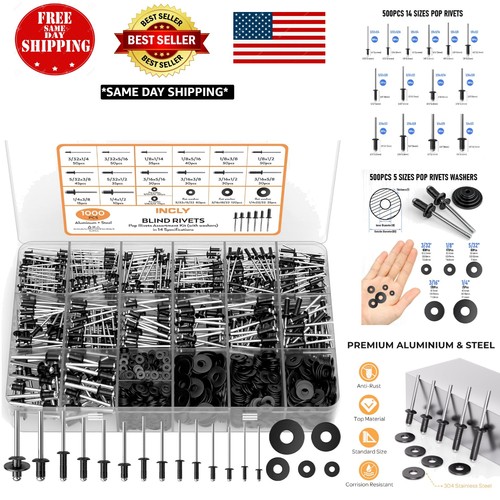 1000pcs black pop rivets - 1000pcs,