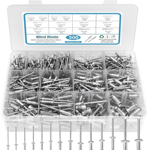 500pcs pop rivets - rivets, assortment