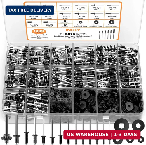 1000pcs black pop rivets - pop,