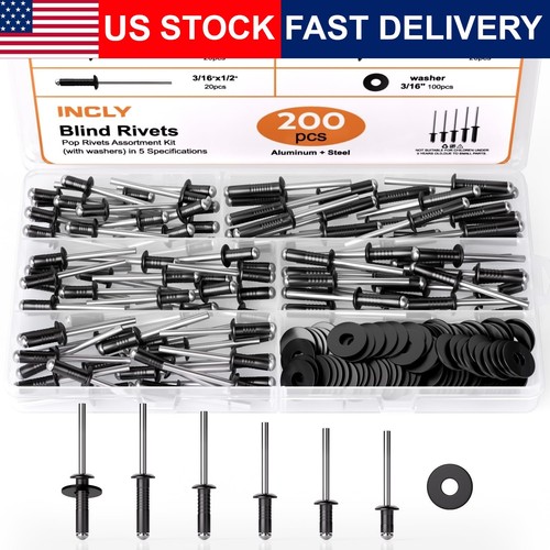 Pop rivets assortment kit - rivets,