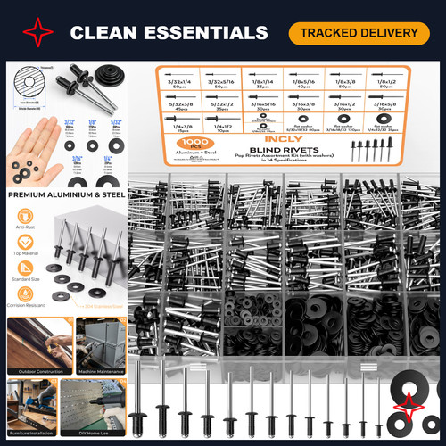 1000pcs black pop rivets - 1000pcs,