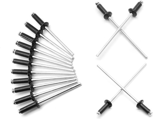 4 black pop rivets - 3/32",