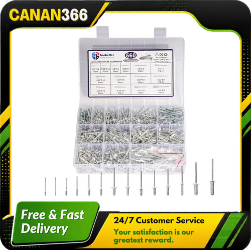 560pc pop rivets - rivets, assortment