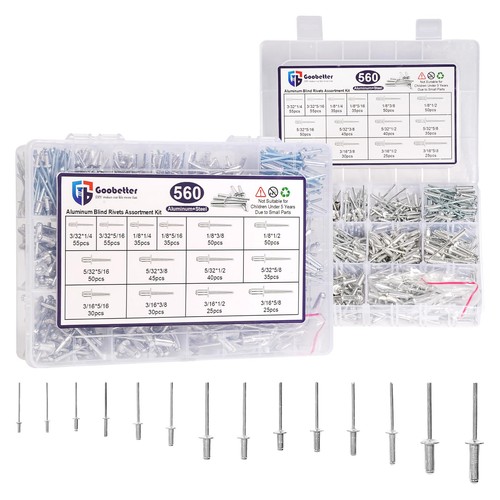 560pc pop rivets assortment - rivets,